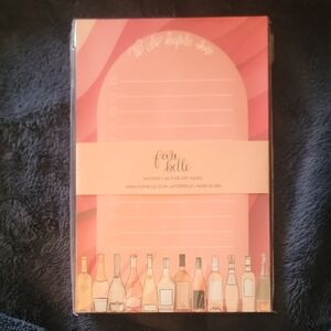 To Do List Notepad with Wine Bottle Design Pink New In Packaging